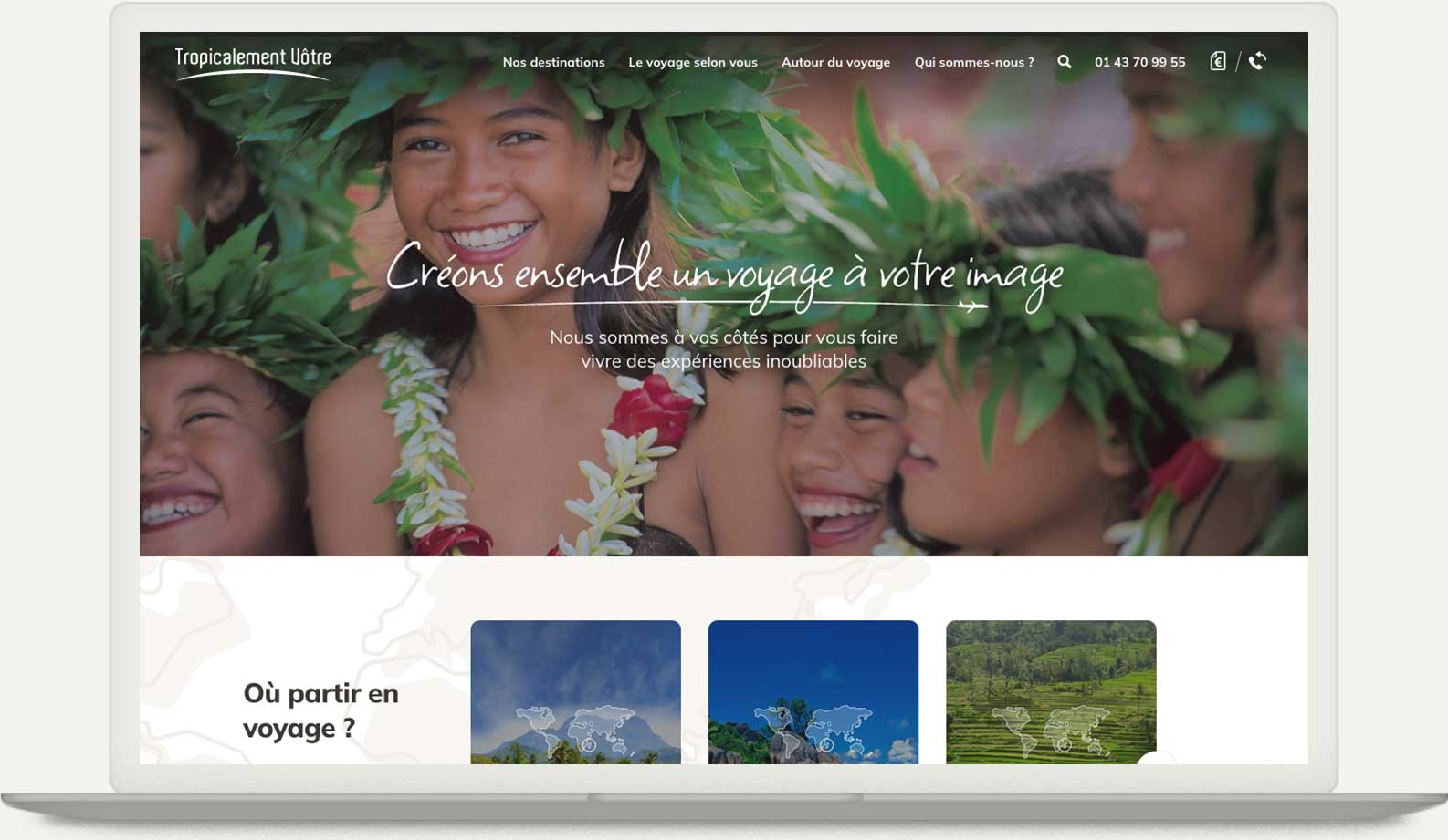 Web design agence de voyage Tropicalement Vôtre – Antoine Masure